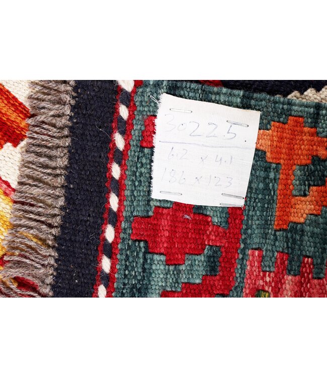 186 x 123 cm Handmade Afghan Traditional Kilim Area Rug Wool Carpet