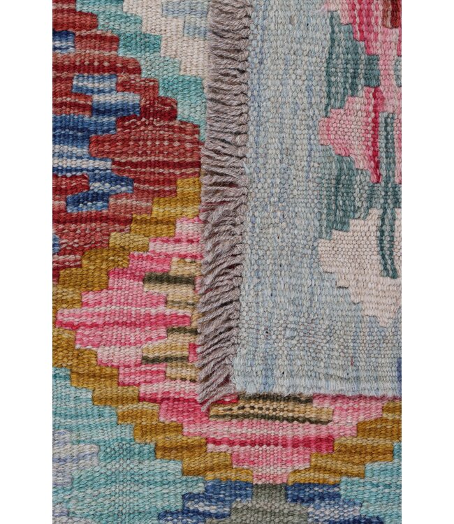 Kelim kleed loper 195 x 67 cm  vloerkleed tapijt kelims hand geweven