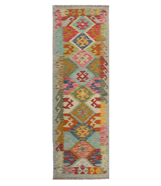 Kelim kleed loper 195 x 67 cm  vloerkleed tapijt kelims hand geweven