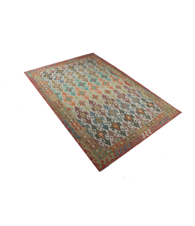 297 x 207 cm Handgefertigter Afghanischer traditioneller Kilim Teppich Woll