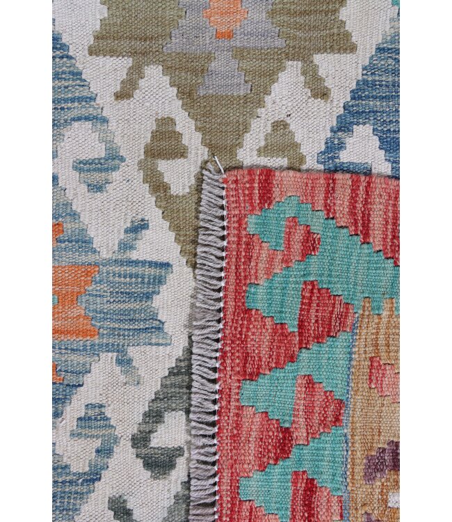 297 x 207 cm Handmade Afghan Traditional Kilim Area Rug Wool Carpet