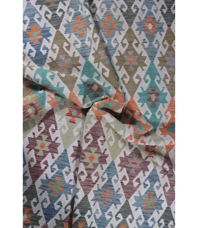 297 x 207 cm Handmade Afghan Traditional Kilim Area Rug Wool Carpet