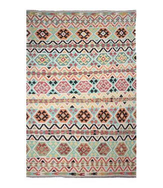 307 x 201 cm Handgefertigter Afghanischer traditioneller Kilim Teppich Woll 307 x 201 cm Handgefertigter Afghanischer traditioneller Kilim Teppich Woll