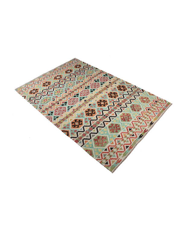 307 x 201 cm Handmade Afghan Traditional Kilim Area Rug Wool Carpet
