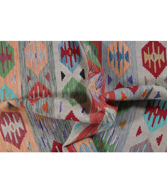 254 x 173 cm Handgefertigter Afghanischer traditioneller Kilim Teppich Woll