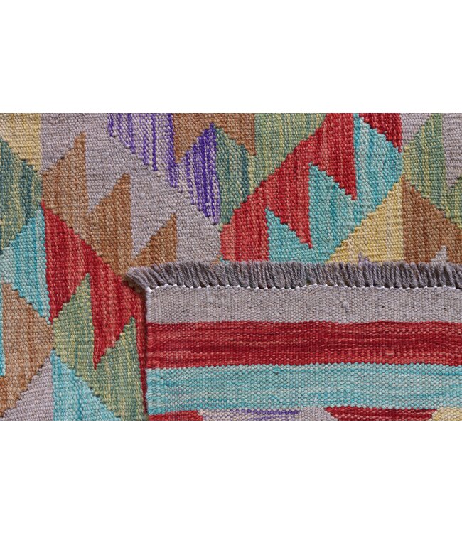 246 x 172 cm Handgemaakte Afghaanse traditionele Kilim Vloerkleed Wol Tapijt