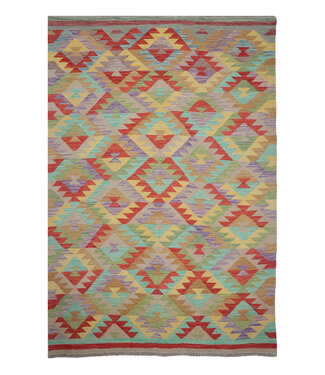 246 x 172 cm Handgefertigter Afghanischer traditioneller Kilim Teppich Woll 246 x 172 cm Handgefertigter Afghanischer traditioneller Kilim Teppich Woll
