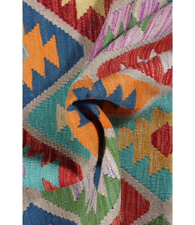 201 x 151 cm Handgefertigter Afghanischer traditioneller Kilim Teppich Woll