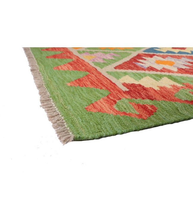 201 x 151 cm Handgefertigter Afghanischer traditioneller Kilim Teppich Woll