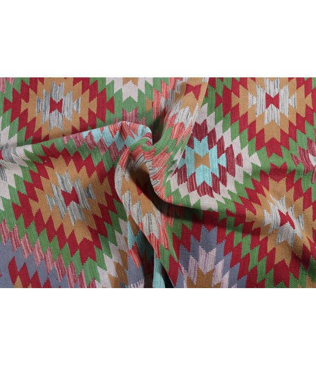 203 x 148 cm Handgefertigter Afghanischer traditioneller Kilim Teppich Woll