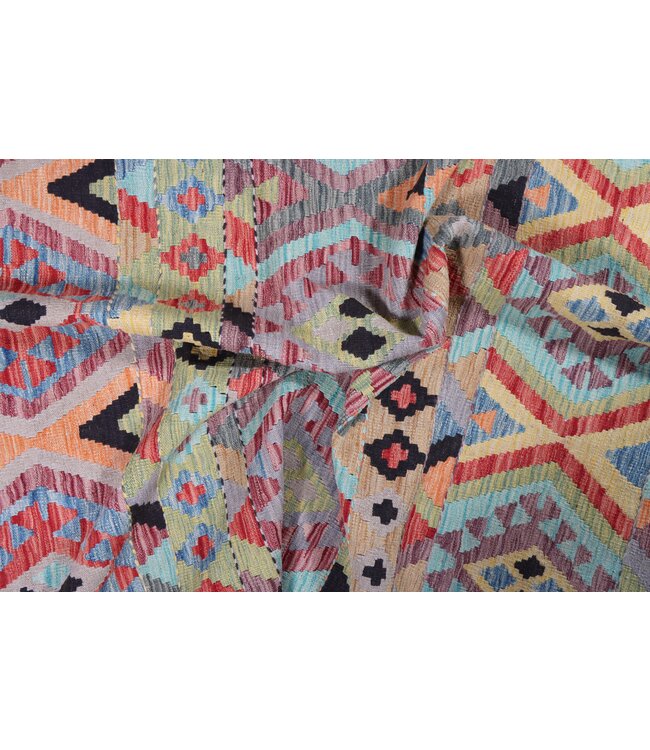 207 x 156 cm Handgemaakte Afghaanse traditionele Kilim Vloerkleed Wol Tapijt