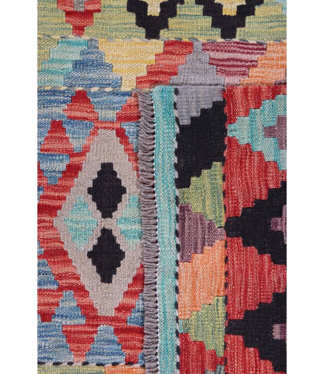 207 x 156 cm Handgefertigter Afghanischer traditioneller Kilim Teppich Woll