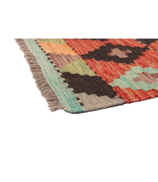 207 x 156 cm Handgemaakte Afghaanse traditionele Kilim Vloerkleed Wol Tapijt