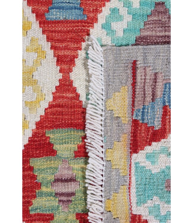 208 x 160  cm Handmade Afghan Traditional Kilim Area Rug Wool Carpet