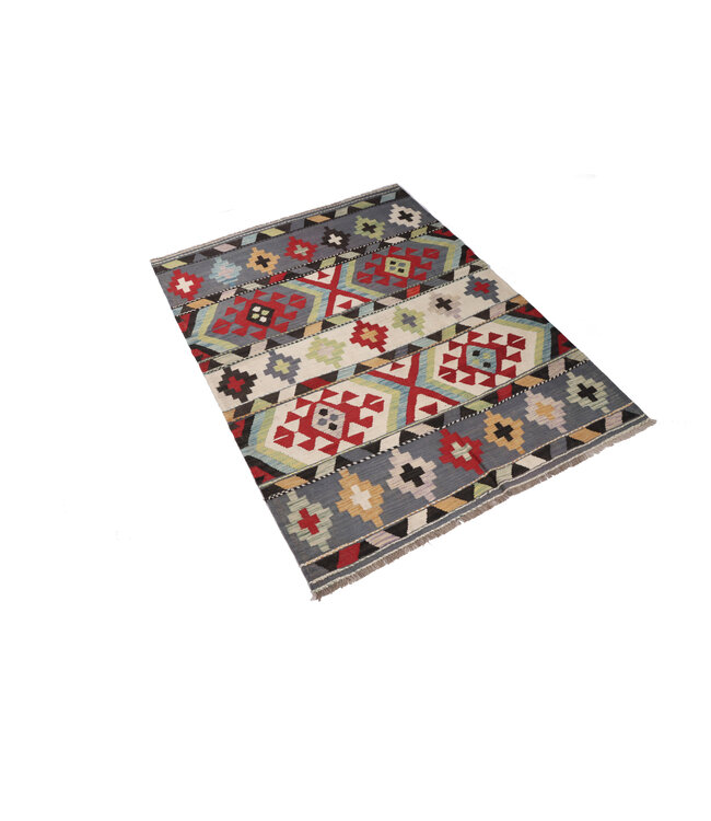 204 x 154  cm Handgefertigter Afghanischer traditioneller Kilim Teppich Woll
