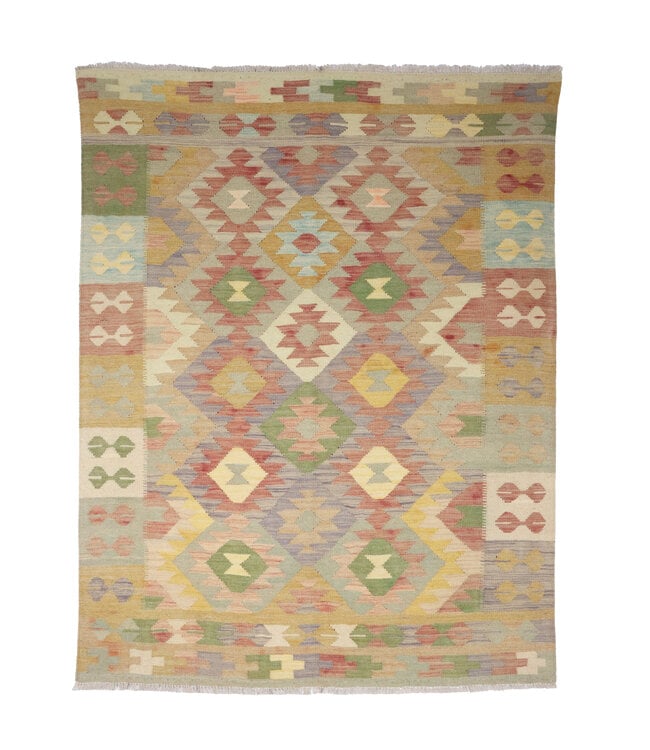 200 x 147 cm Handgefertigter Afghanischer traditioneller Kilim Teppich Woll