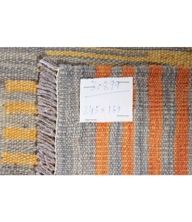 245 x 169 cm Handmade Afghan modern Kilim Area Rug Wool