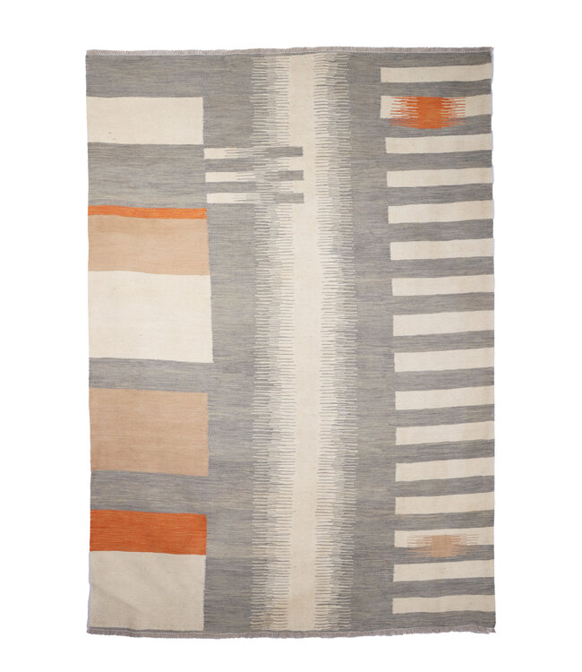 246 x 165  cm Handgemacht modern Wolle Kelim Teppich