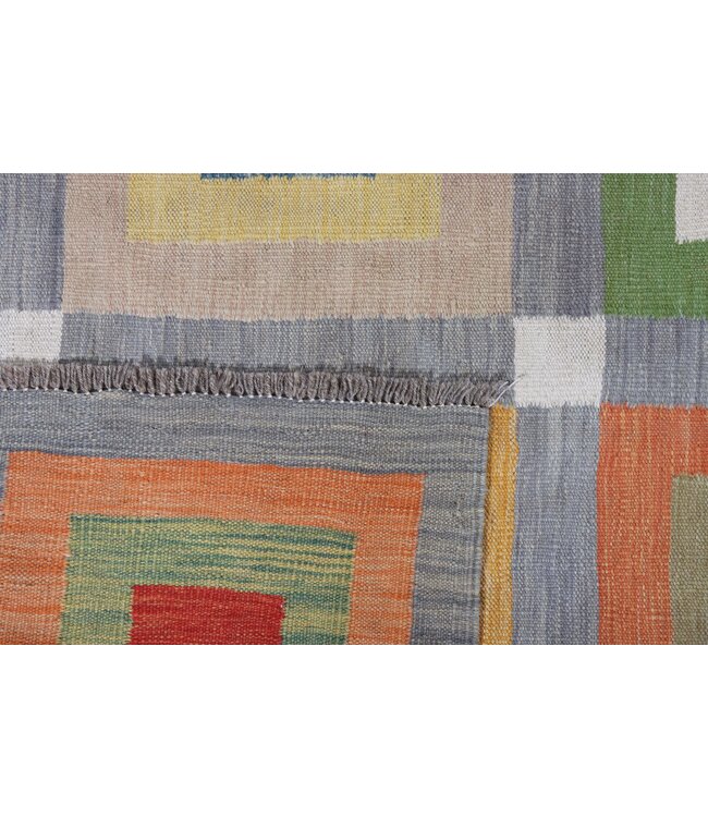 238 x 170  cm Handgeweven modern Kelim Tapijt Wol