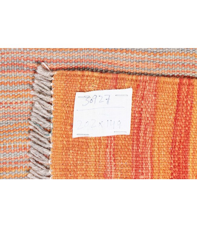 202 x 149  cm Handmade Afghan modern Kilim Area Rug Wool