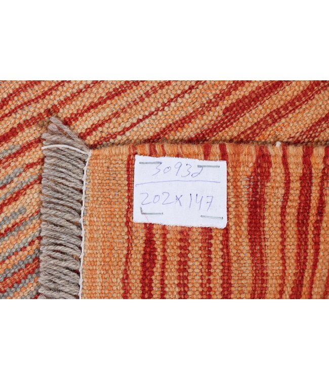 202 x 147 cm Handmade Afghan modern Kilim Area Rug Wool