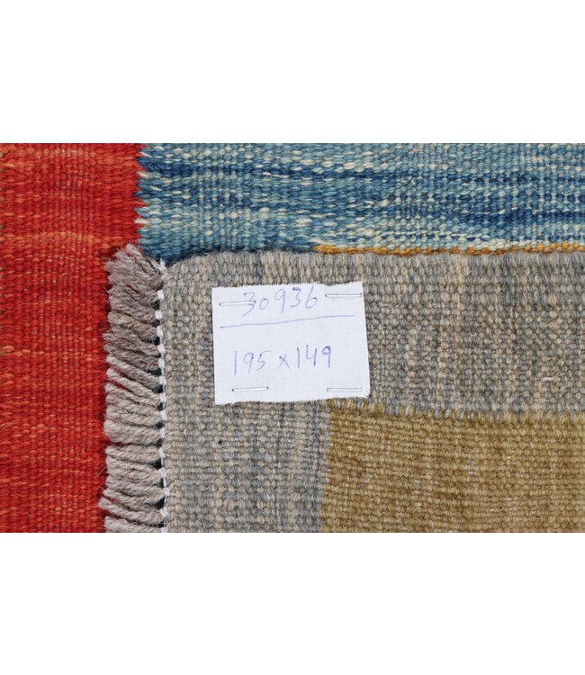 195 x 149 cm Handmade Afghan modern Kilim Area Rug Wool