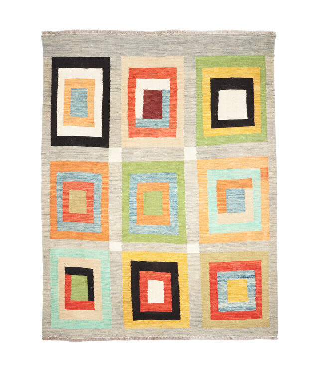 195 x 149 cm Handmade Afghan modern Kilim Area Rug Wool