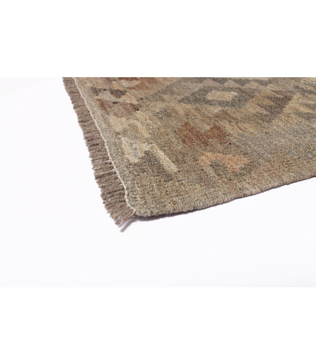 179x123 cm Handgewebte Braun Wolle Kelim Teppich