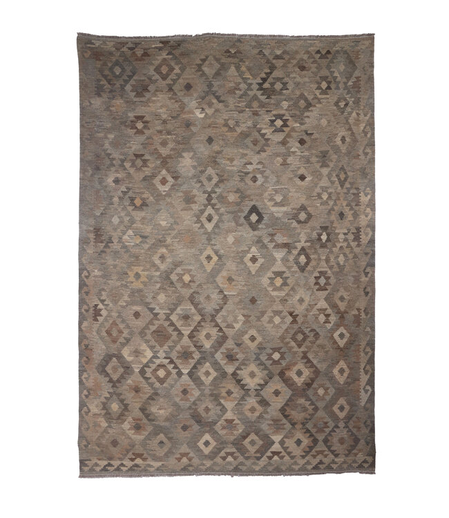 179x123 cm Handgewebte Braun Wolle Kelim Teppich