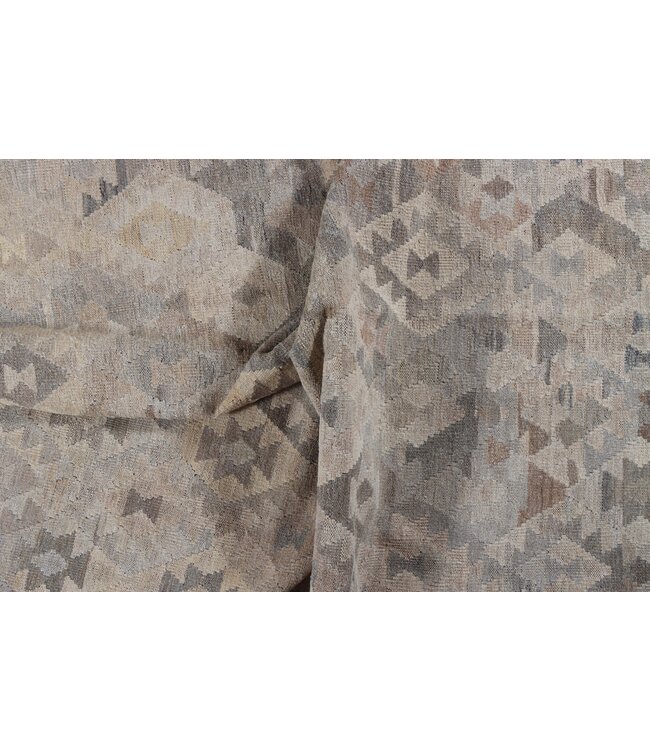 245x186 cm Hand Woven Brown Wool Kilim Area Rug