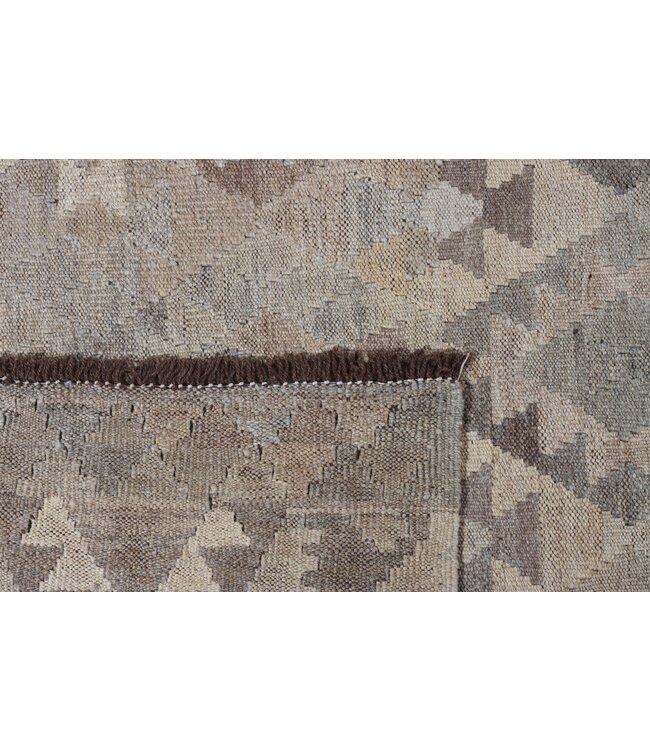 245x186 cm Hand Woven Brown Wool Kilim Area Rug