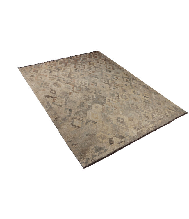 245x186 cm Handgemaakt Natural Kelim Wol Tapijt