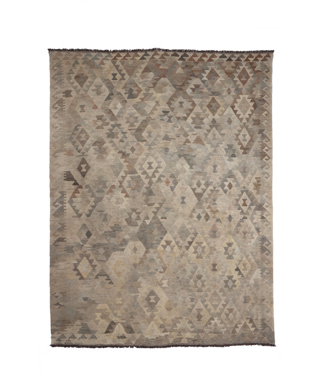 245x186 cm Handgewebte Braun Wolle Kelim Teppich