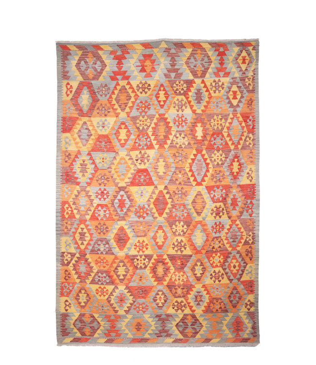 304 x 200  cm Handgefertigter Afghanischer traditioneller Kilim Teppich Woll