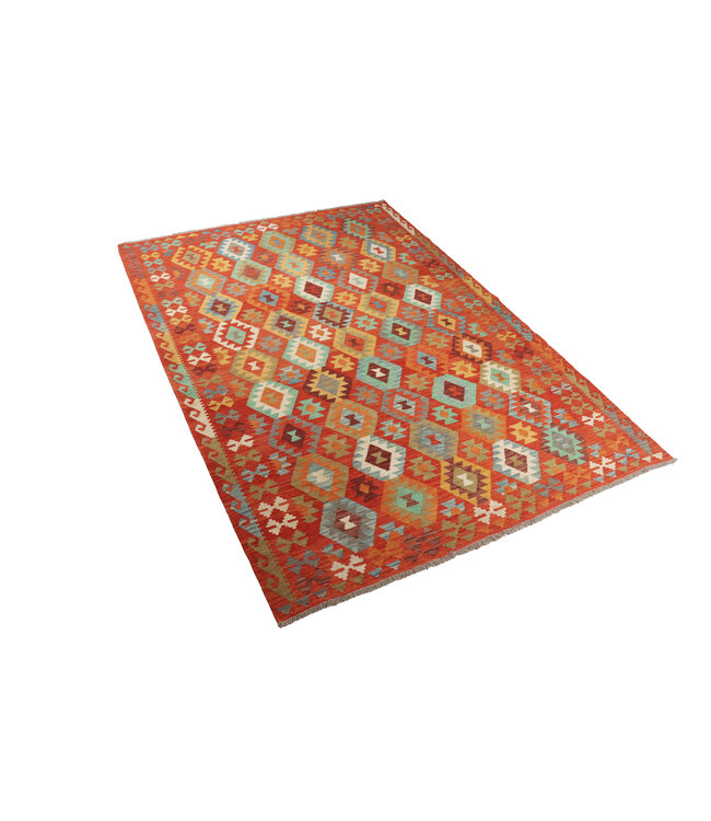 280x196 cm Handgemaakte Afghaanse traditionele Kilim Vloerkleed Wol Tapijt