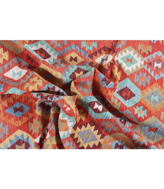 280x196 cm Handgemaakte Afghaanse traditionele Kilim Vloerkleed Wol Tapijt