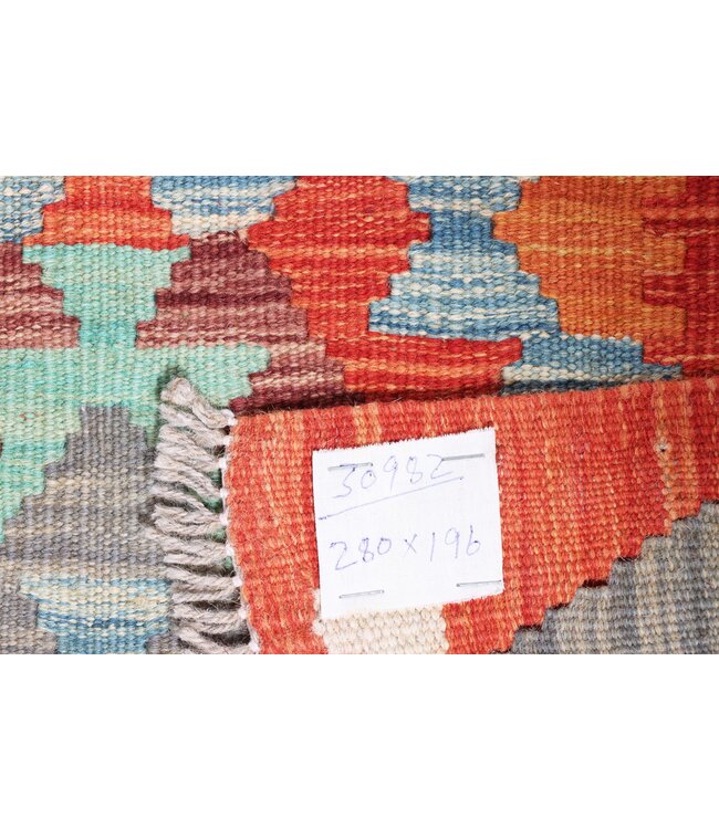 280x196 cm Handgemaakte Afghaanse traditionele Kilim Vloerkleed Wol Tapijt