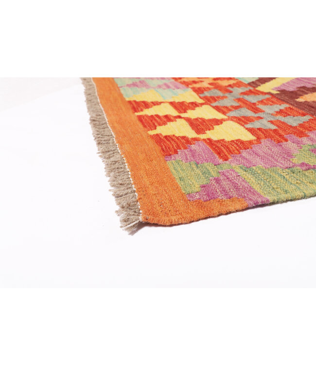 243x200  cm Handgefertigter Afghanischer traditioneller Kilim Teppich Woll