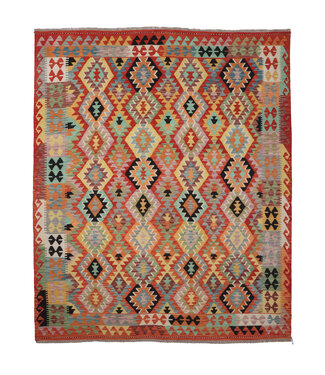 247x196 cm Handgemaakte Afghaanse traditionele Kilim Vloerkleed Wol Tapijt