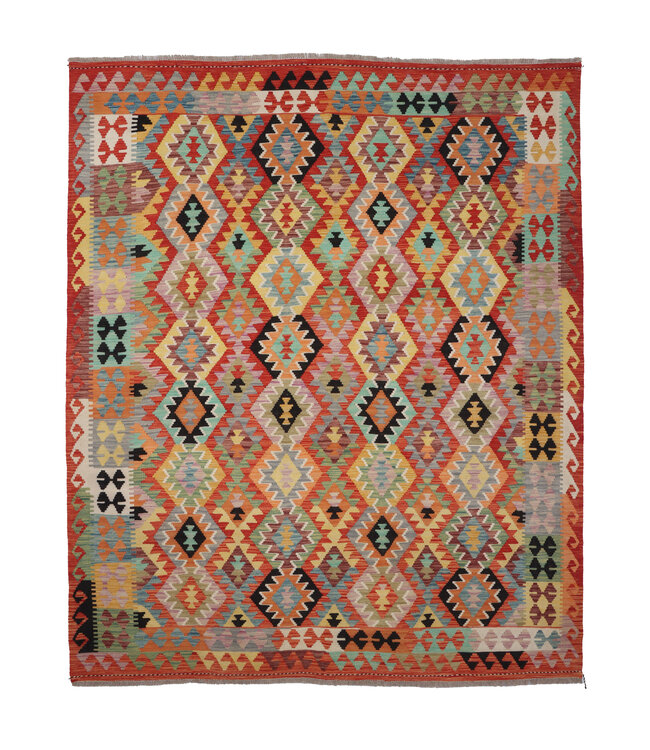 247x196 cm Handgemaakte Afghaanse traditionele Kilim Vloerkleed Wol Tapijt