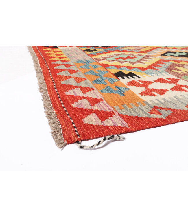 247x196 cm Handgemaakte Afghaanse traditionele Kilim Vloerkleed Wol Tapijt