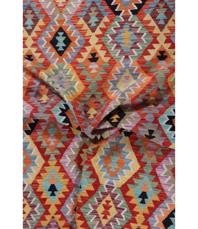 247x196 cm Handmade Afghan Traditional Kilim Area Rug Wool Carpet