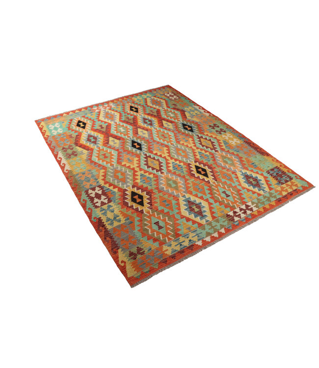 252x201 cm Handmade Afghan Traditional Kilim Area Rug Wool Carpet