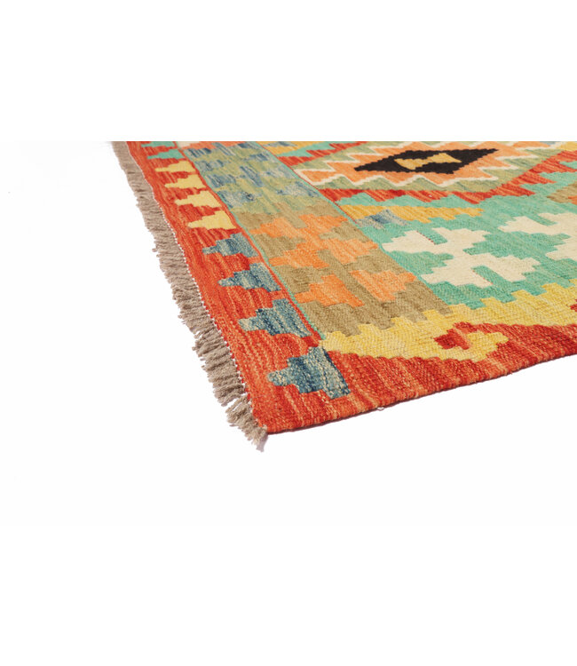 252x201 cm Handgemaakte Afghaanse traditionele Kilim Vloerkleed Wol Tapijt