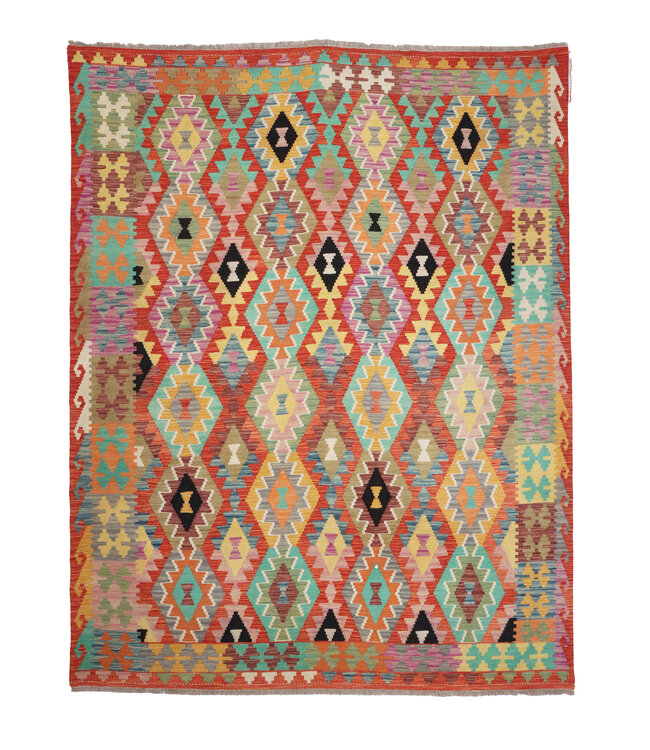 241x195 cm Handgemaakte Afghaanse traditionele Kilim Vloerkleed Wol Tapijt