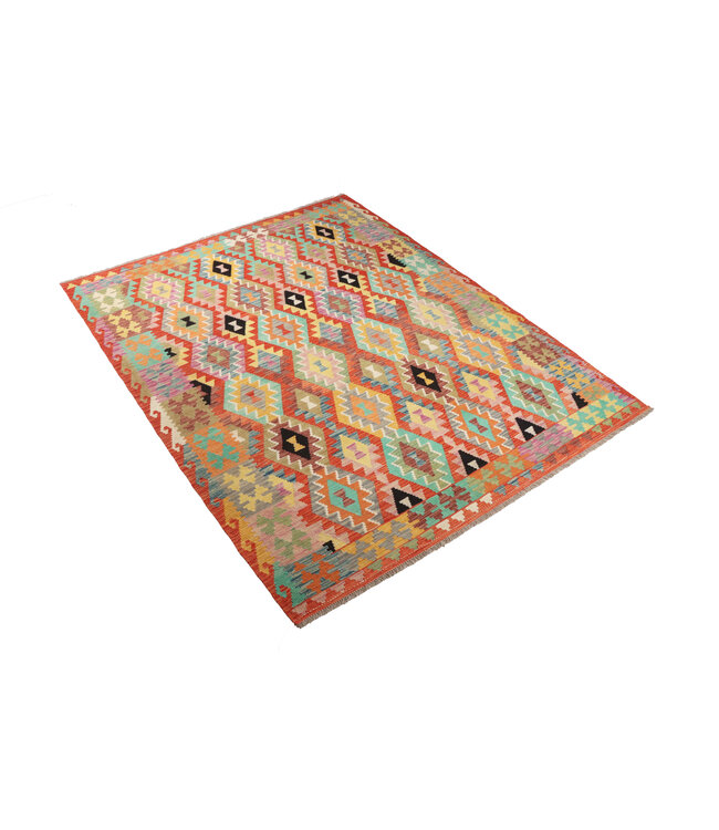 241x195 cm Handmade Afghan Traditional Kilim Area Rug Wool Carpet