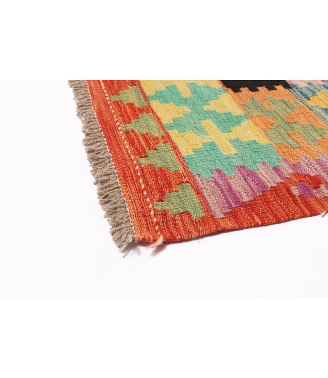 241x195 cm Handgemaakte Afghaanse traditionele Kilim Vloerkleed Wol Tapijt