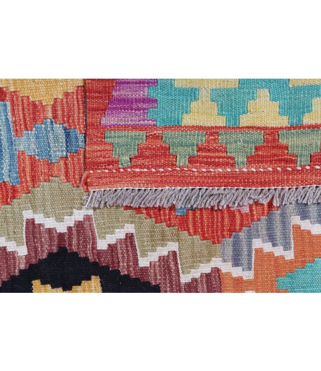 241x195 cm Handgemaakte Afghaanse traditionele Kilim Vloerkleed Wol Tapijt