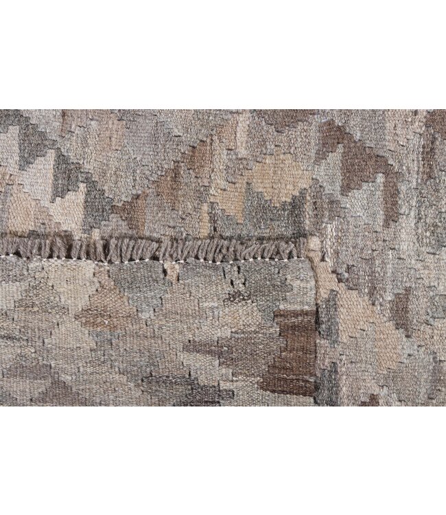 197x156 cm Handgewebte Braun Wolle Kelim Teppich