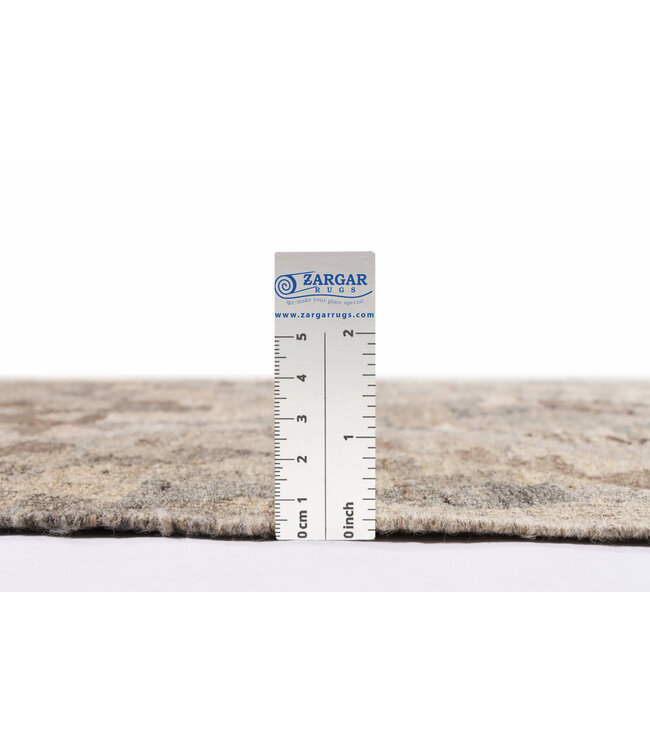 197x156 cm Hand Woven Brown Wool Kilim Area Rug